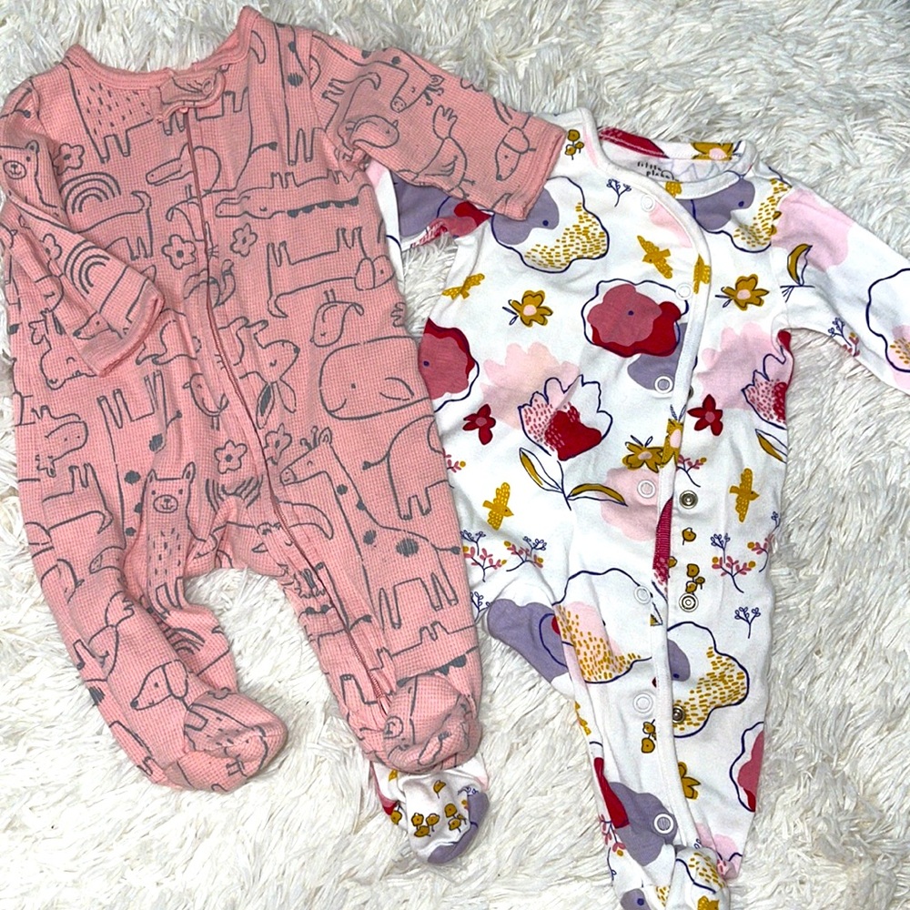 2 pack Sleep and play footie for babygirl